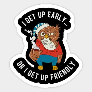 Sleepy Coffee Owl Sticker